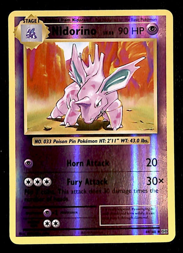 Nidorino Reverse Holo Evolutions 44/108, NM Pokemon Card