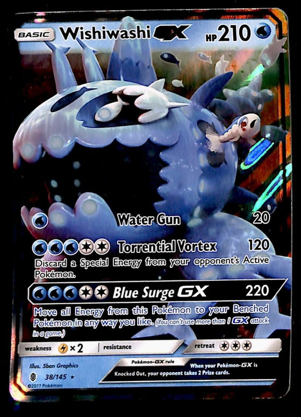 Wishiwashi GX Full Art Guardians Rising 38/145, NM Pokemon Card