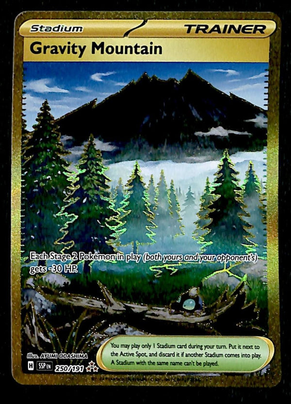 Gravity Mountain Hyper Rare Surging Sparks 250/191, NM Pokemon Card