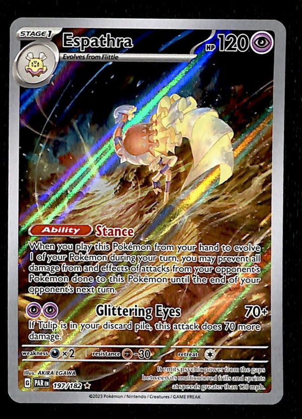 Espathra illustration rare Paradox Rift 197/182, NM Pokemon Card