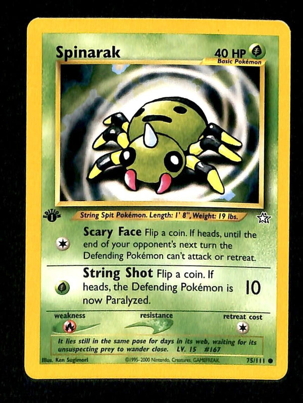 Spinarak 1st Edition Neo Genesis NM 75/111 Pokemon Card