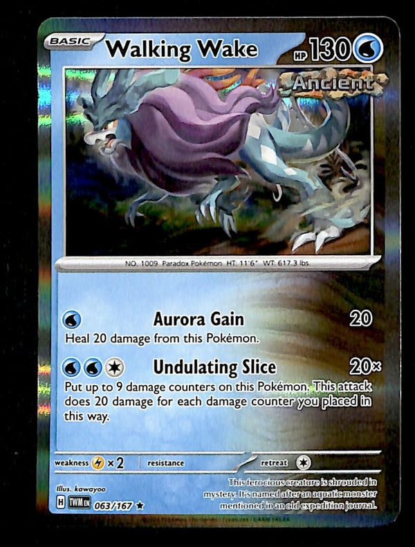 Walking Wake Holo Twilight Masquerade 063/167, NM Pokemon Card