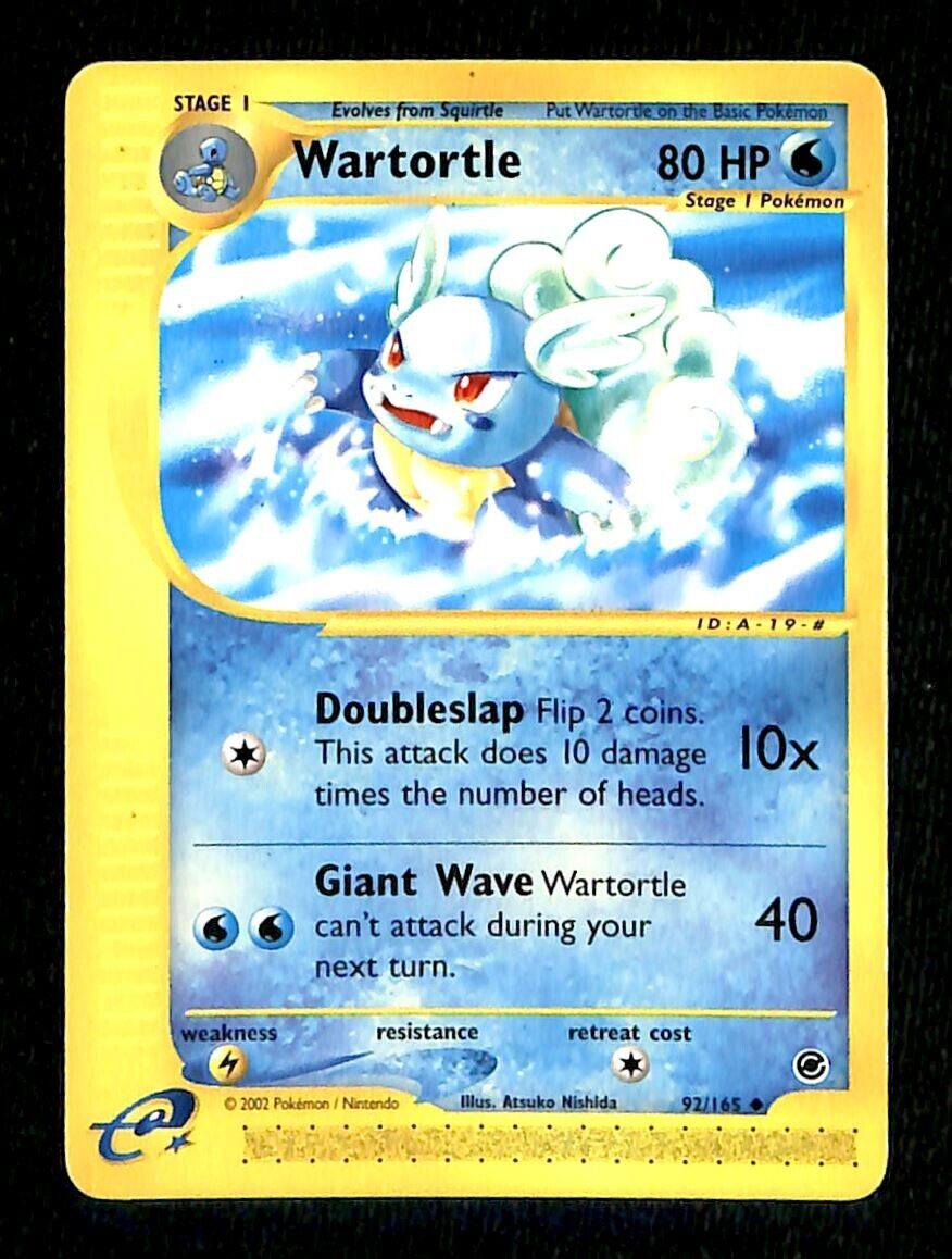 Wartortle Expedition Base Set VG, 92/165 Pokemon Card