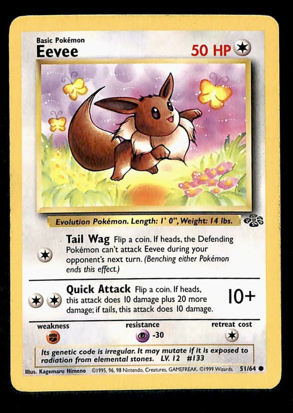 Eevee Jungle LP, 51/64 Pokemon Card