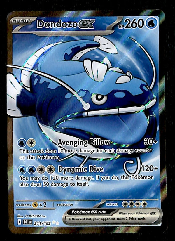 Dondozo ex Full Art Rare Destined Rivals 211/182 NM Pokemon Card