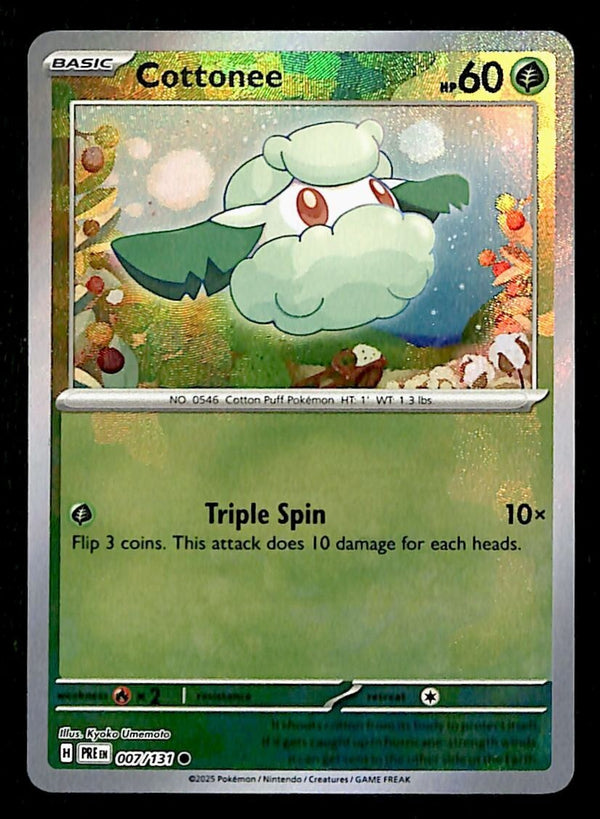 Cottonee Pokeball Prismatic Evoloutions 007/131, NM Pokemon Card Cottonee Pokeball Prismatic Evoloutions 007/131, NM Pokemon Card