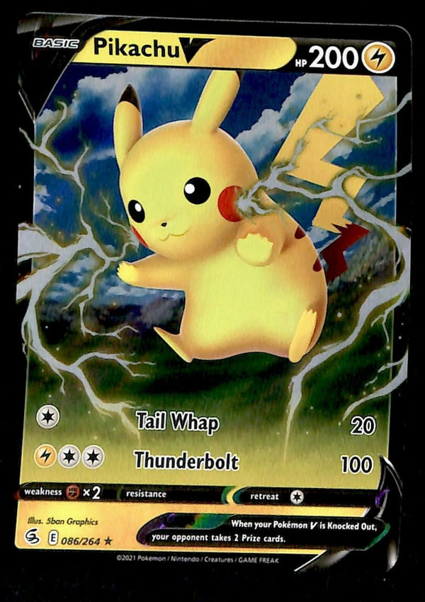 Pikachu V Ultra Rare Fusion Strike 086/264, NM Pokemon Card Pikachu V Ultra Rare Fusion Strike 086/264, NM Pokemon Card