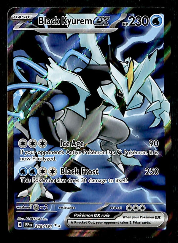 Black Kyurem EX Full Art Surging Sparks 218/191, NM Pokemon Card Black Kyurem EX Full Art Surging Sparks 218/191, NM Pokemon Card