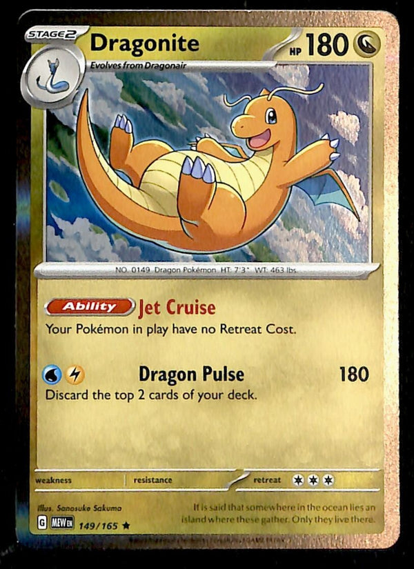 Dragonite Holo Scarlet & Violet 151 149/165, NM Pokemon Card Dragonite Holo Scarlet & Violet 151 149/165, NM Pokemon Card
