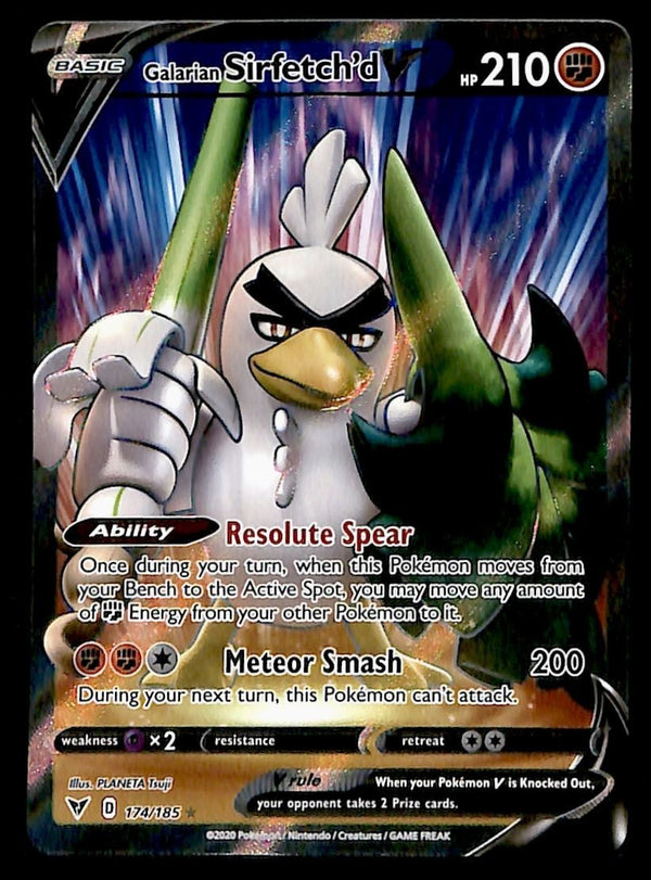 Galarian Sirfetch'd V Full Art Vivid Voltage 174/185, NM Pokemon Card