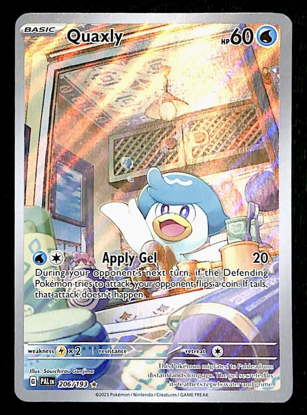 Quaxly Illustration Rare Paldea Evolved 206/193, NM Pokemon Card Quaxly Illustration Rare Paldea Evolved 206/193, NM Pokemon Card