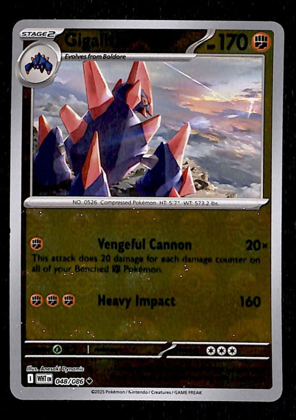 Gigalith Pokeball Black Bolt 048/086, NM Pokemon Card