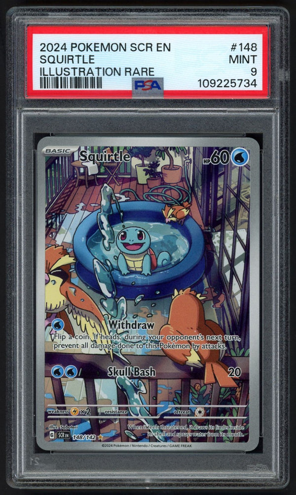 Squritle Illustration Rare Stellar Crown 148/142 , PSA 9 Pokémon Card