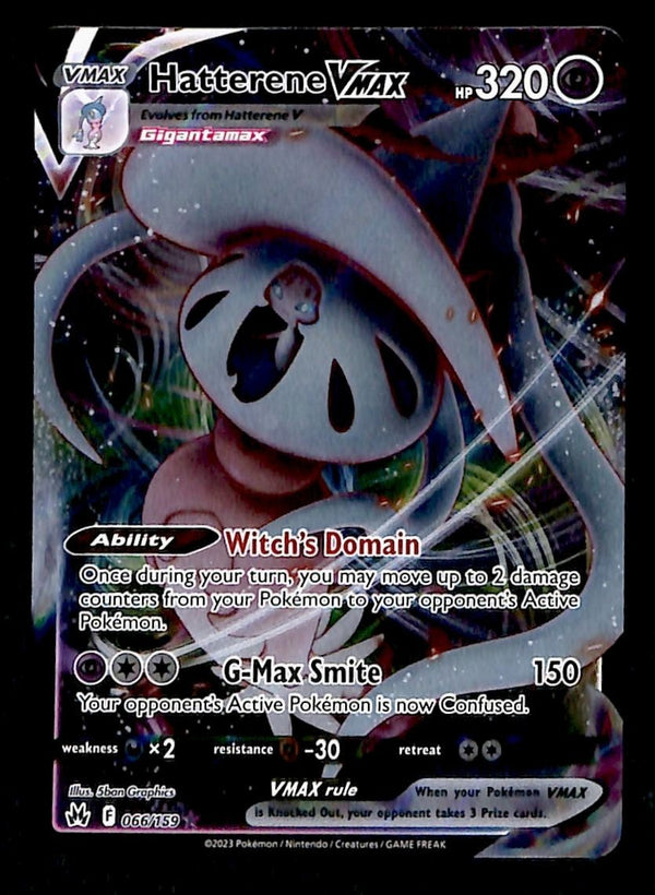 Hatterene VMAX Crown Zenith 066/159, NM Pokemon Card
