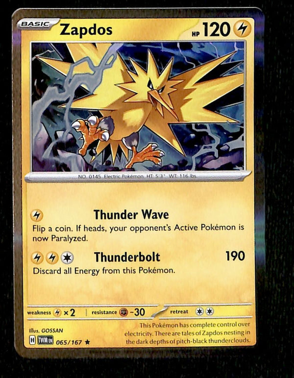 Zapdos Holo Twilight Masquerade 065/167, NM Pokemon Card