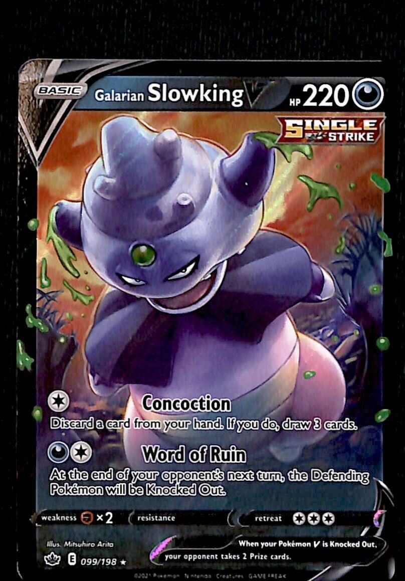 Galarian Slowking V Ultra Rare Chilling Reign 099/198, NM Pokemon Card