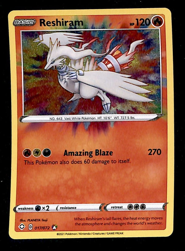 Reshiram Amazing Rare Shining Fates 017/072, NM Pokemon Card