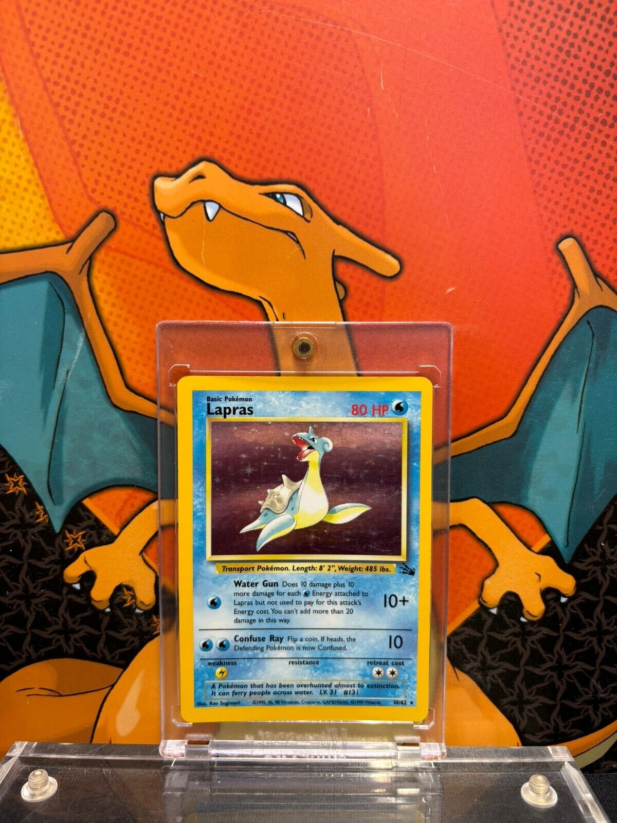 Lapras Holo Fossil 10/62, EX Pokemon Card