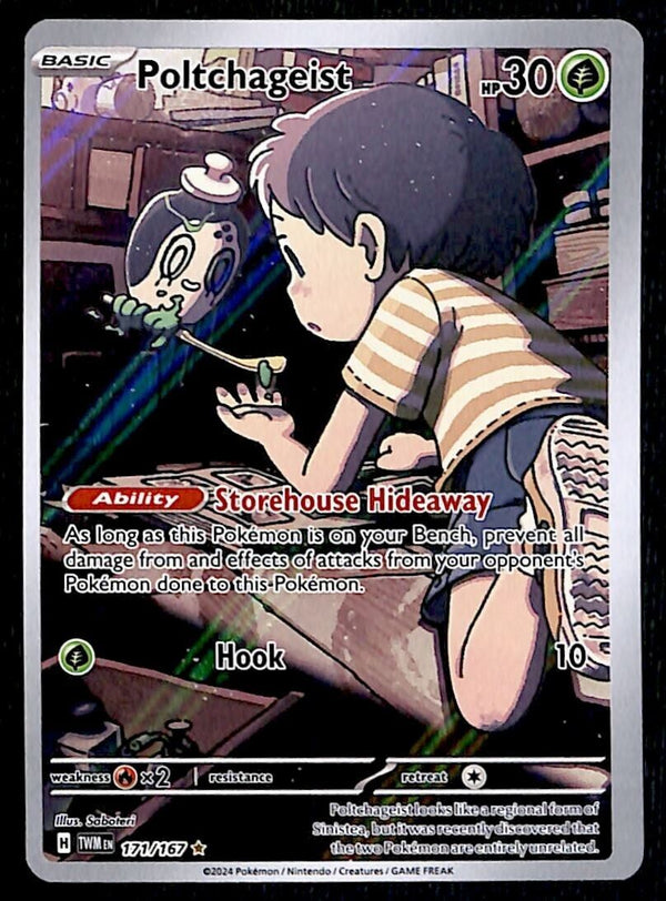 Poltchageist Illerstration Rare Twilight Masquerade 171/167, NM Pokemo Poltchageist Illerstration Rare Twilight Masquerade 171/167, NM Pokemo