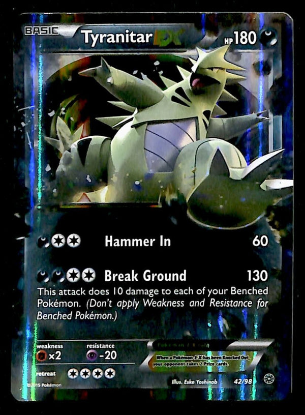 Tyranitar EX Ultra Rare Ancient Origins 42/98, EX Pokemon Card