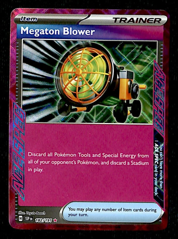 Megaton Blower Ace Spec Surging Sparks 182/191, NM Pokemon Card