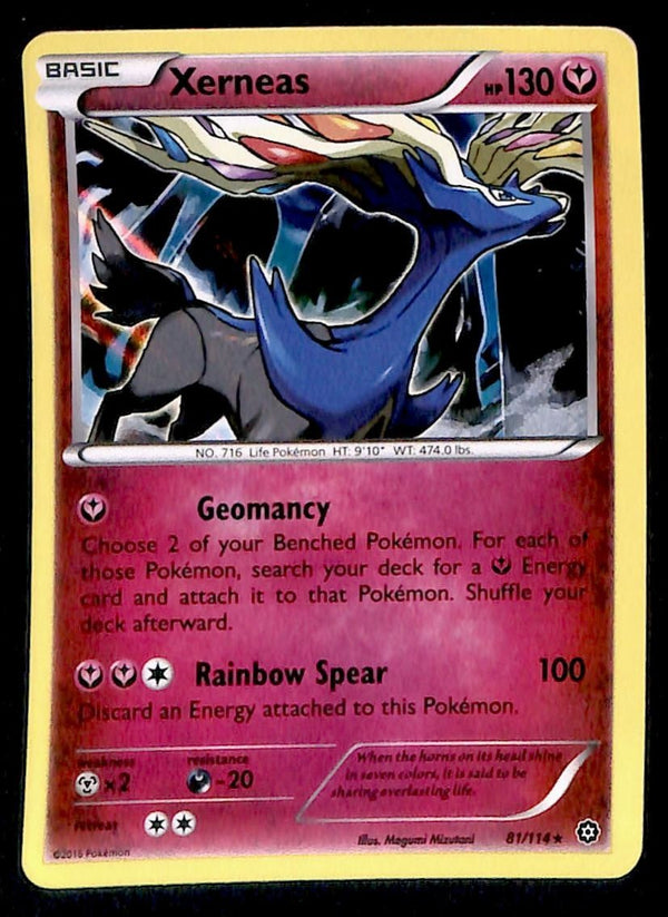 Xerneas Holo Steam Siege 81/114, VG Pokemon Card