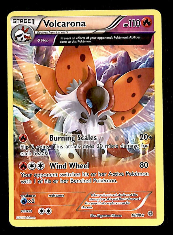 Volcarona Full Art Ancient Origins 18/98, NM Pokemon Card Volcarona Full Art Ancient Origins 18/98, NM Pokemon Card