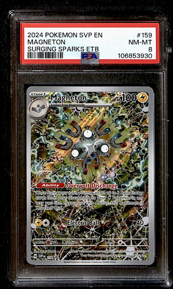 Magneton Black Star Promo Full Art Rare SVP 159, PSA 8 Pokemon Card