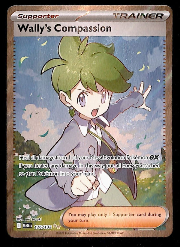 Wally's Compassion Full Art Mega Evolution MEG 176/132, NM Pokemon Card