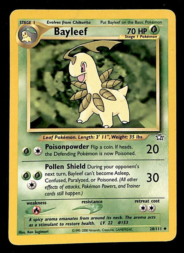 Bayleef Neo Genesis VG, 28/111 Pokemon Card