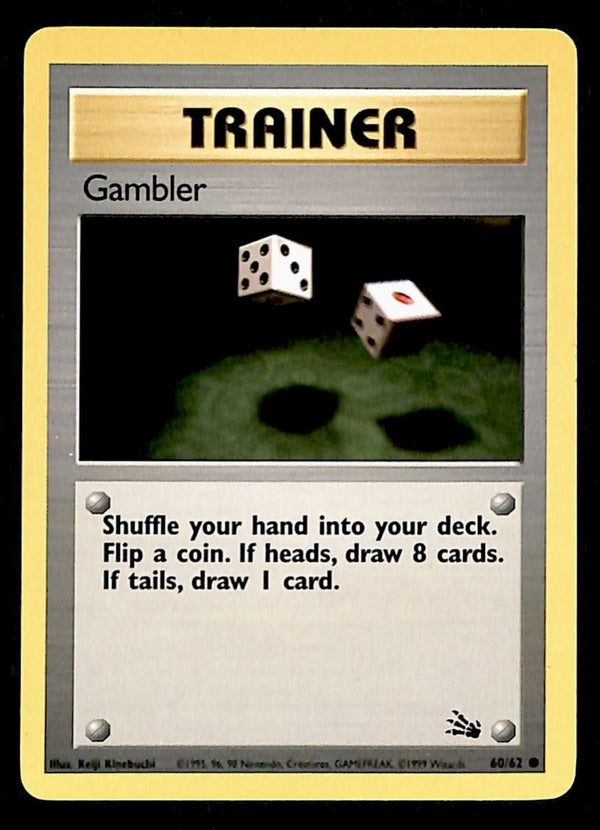 Gambler Fossil NM, 60/62 Pokemon Card