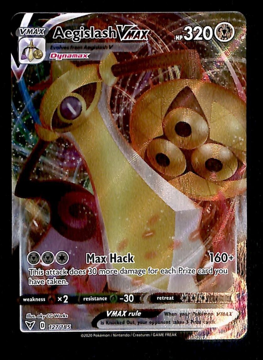 Aegislash Vmax Full Art Ultra Rare Vivid Voltage 127/185, NM Pokemon Card