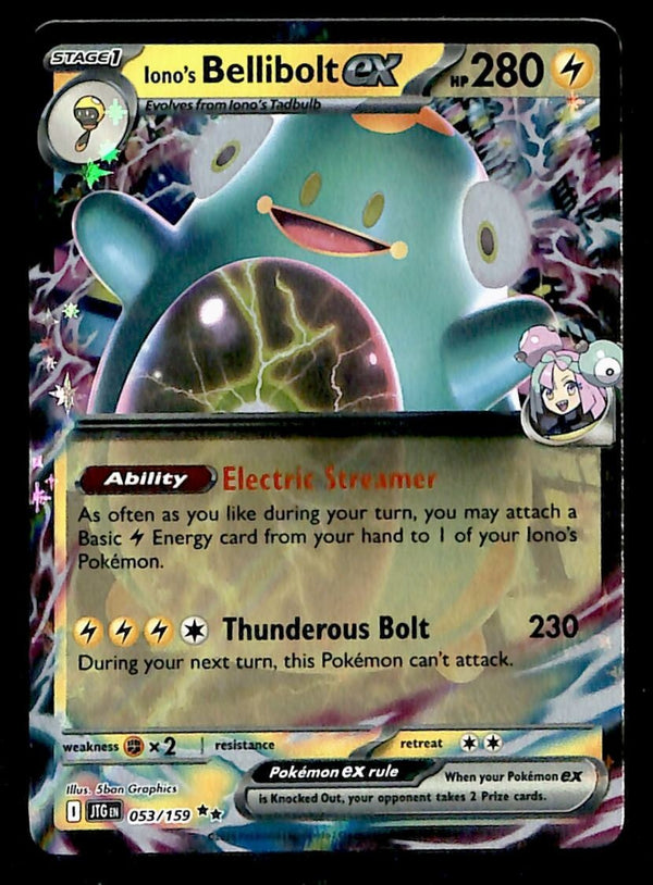 Iono's Bellibolt ex Ultra Rare Journey Together 053/159, NM Pokemon Card