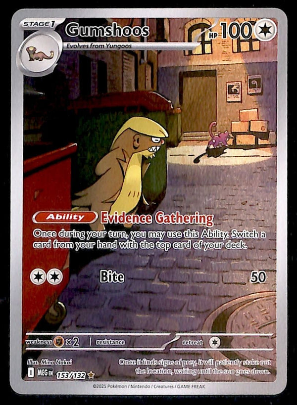 Gumshoos Illustration Rare Mega Evolution MEG 153/132, NM Pokemon Card