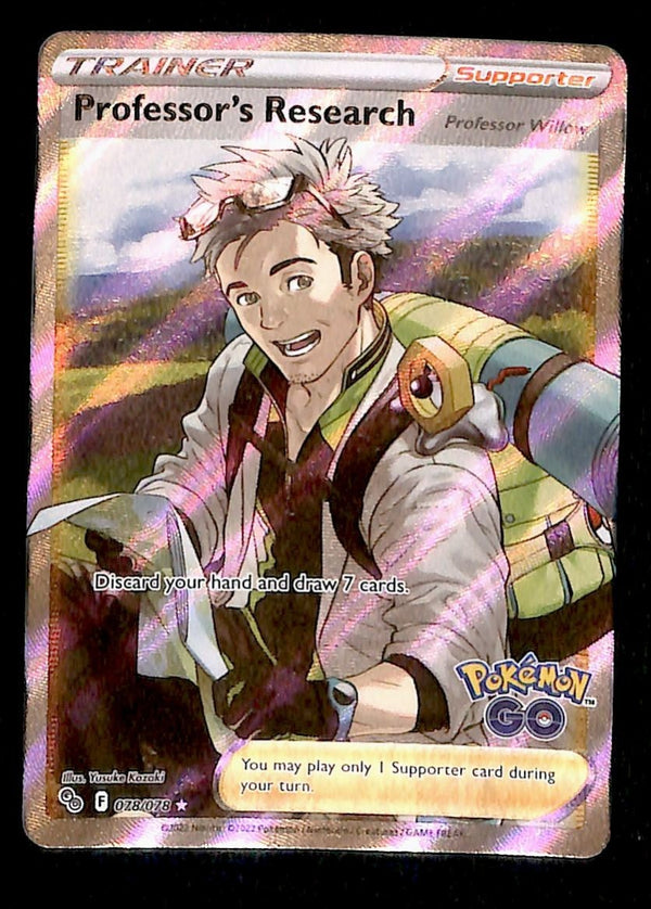 Professor's Research Full Art Trainer Pokemon GO 078/078, NM Pokemon Card