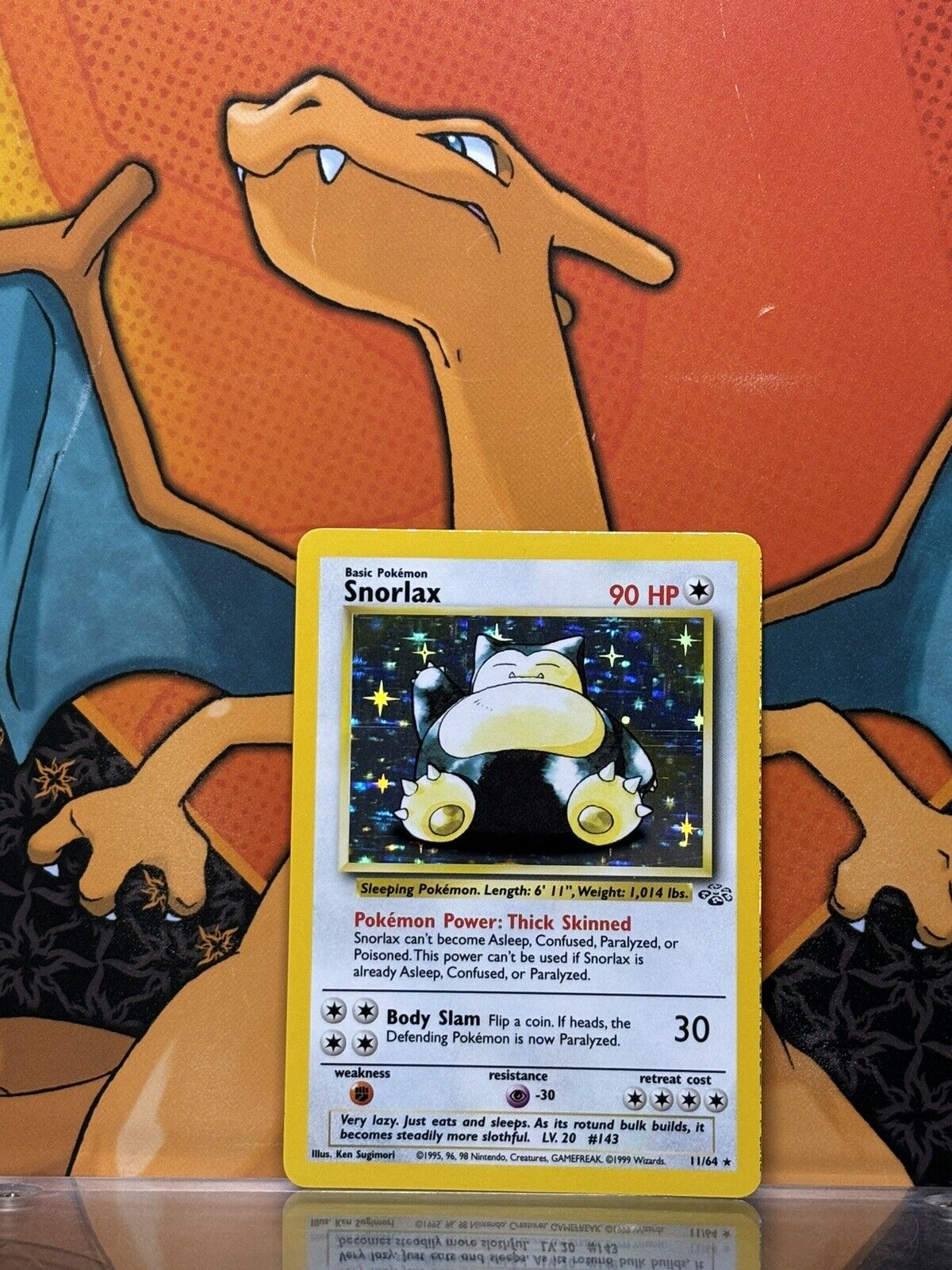 Snorlax Holo Jungle NM, 11/64 Pokemon Card.