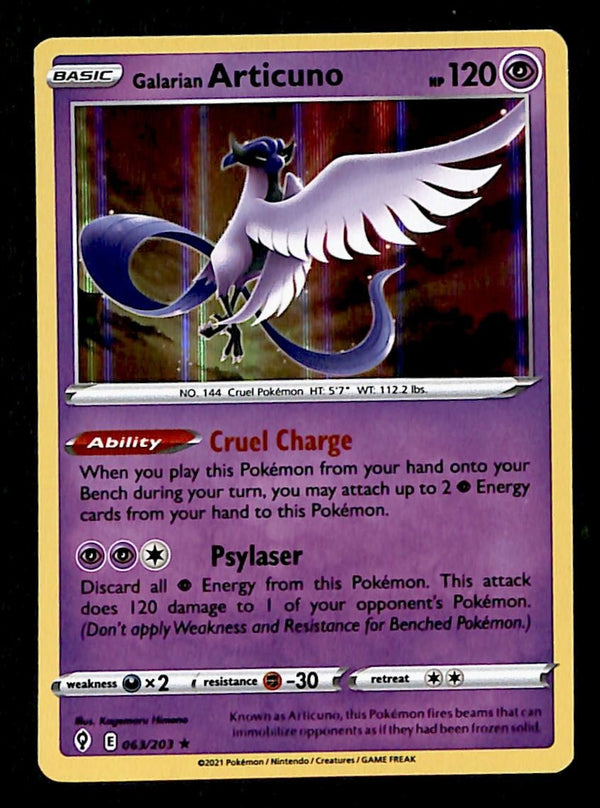 Galarian Articuno Holo Evolving Skies 082/203, NM Pokemon Card