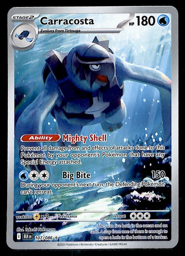 Carracosta Illustration Rare Black Bolt 107/086, NM Pokemon Card