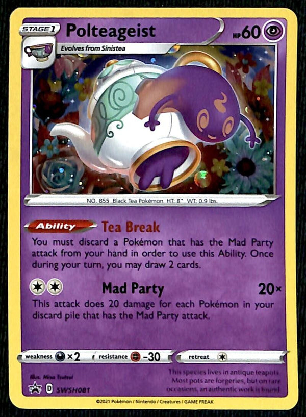 Polteageist Holo Black Star Promo SWSH081, NM Pokemon Card Polteageist Holo Black Star Promo SWSH081, NM Pokemon Card