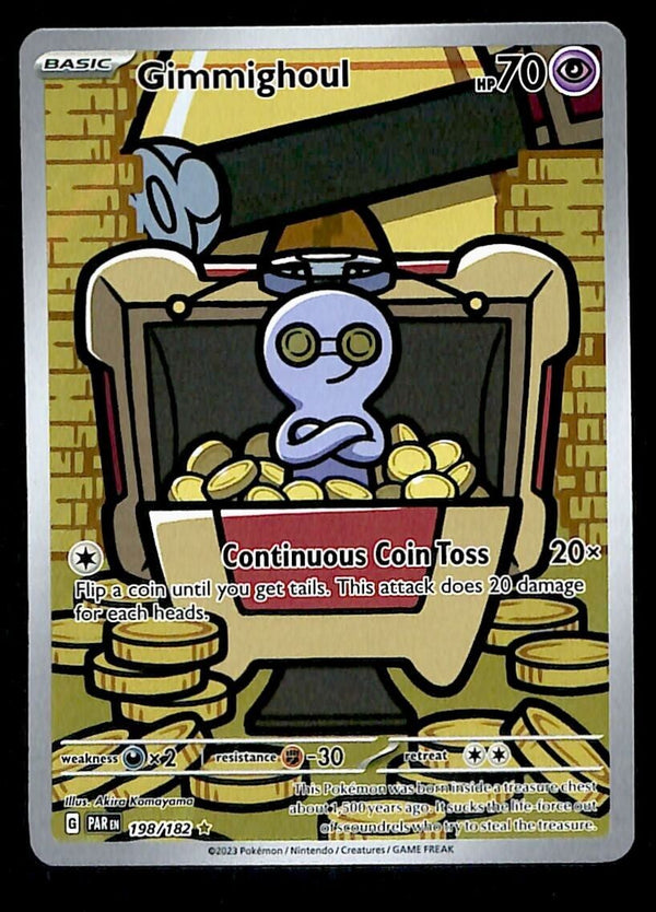 Gimmighoul Illustration Rare Paradox Rift 198/182, NM Pokemon Card