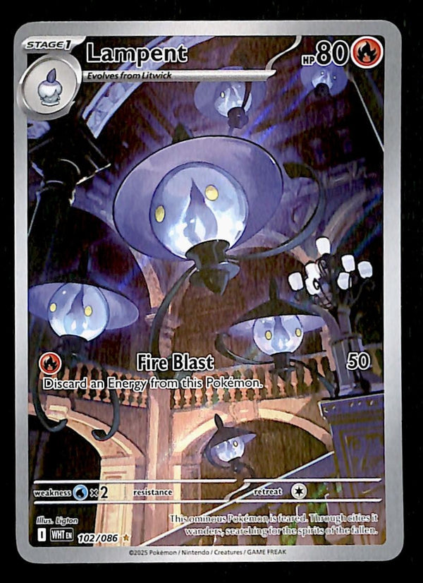 Lampent Illustration Rare White Flare 102/086, NM Pokemon Card