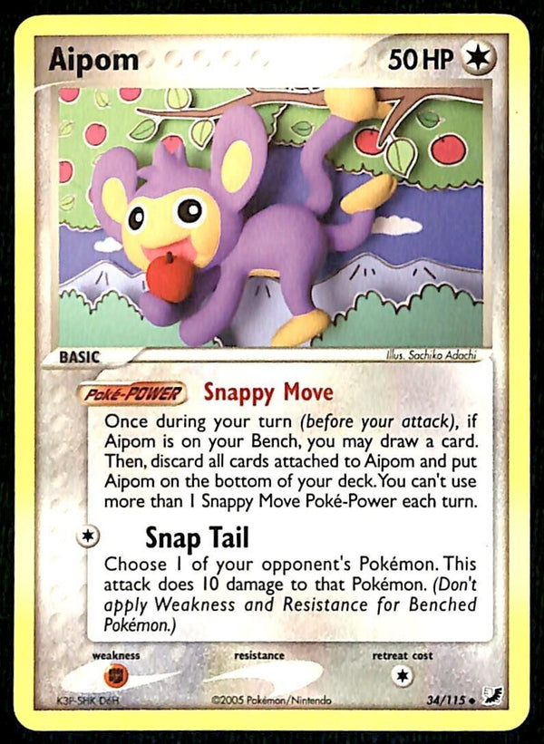 Aipom Unseen Forces NM, 34/115 Pokemon Card Aipom Unseen Forces NM, 34/115 Pokemon Card