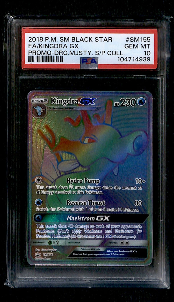 Kingdra GX Black Star Promo SM155, PSA 10 Pokemon Card