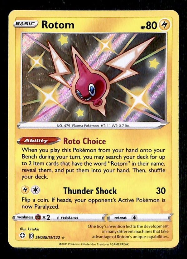 Shiny Rotom Ultra Rare Shining Fates SV038/SV122, NM Pokemon Card Shiny Rotom Ultra Rare Shining Fates SV038/SV122, NM Pokemon Card