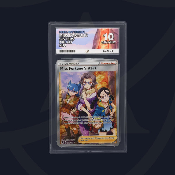 Miss Fortune Sisters Full Art Lost Origin 194/196, ACE 10 Pokemon Card