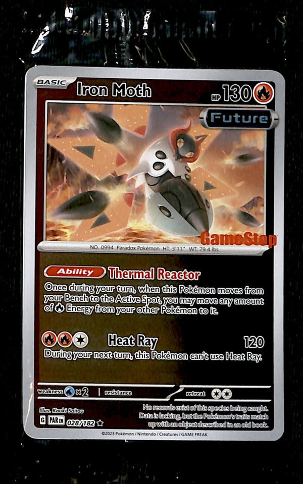 Iron Moth Sealed Game Stop Stamped Paradox Rift 028/182,NM Pokemon Card