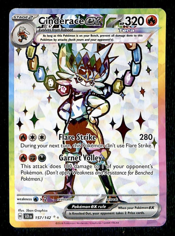 Cinderace EX Full Art Trainer Stellar Crown 157/142, NM Pokemon Card Cinderace EX Full Art Trainer Stellar Crown 157/142, NM Pokemon Card