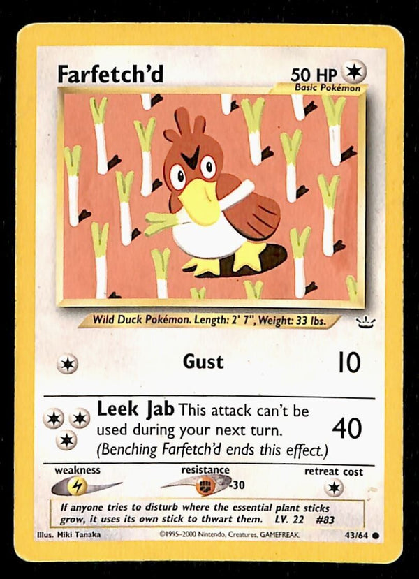 Farfetch'd Neo Revelations VG 43/64 Pokemon Card