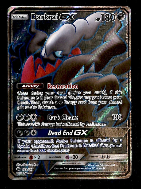Darkrai GX Full Art Burning Shadows 139/147, NM Pokemon Card