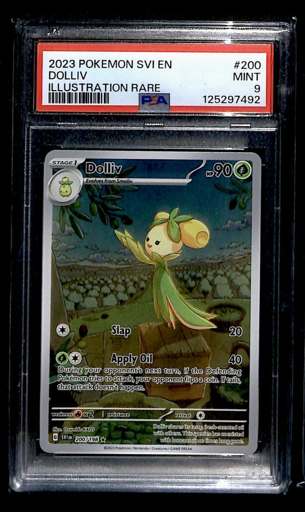 Dolliv Illustration Rare Scarlet Violet Base Set 200/198, PSA 9 Pokemon Card
